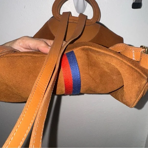 Clare V Marcelle Suede Backpack with Stripes